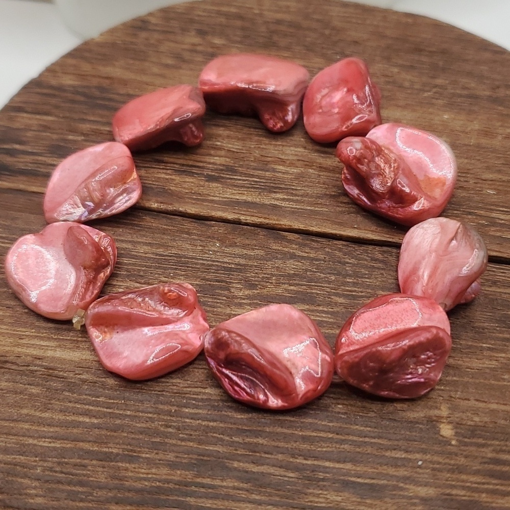 B2539‎ mother of pearl pink sunrise bracelet